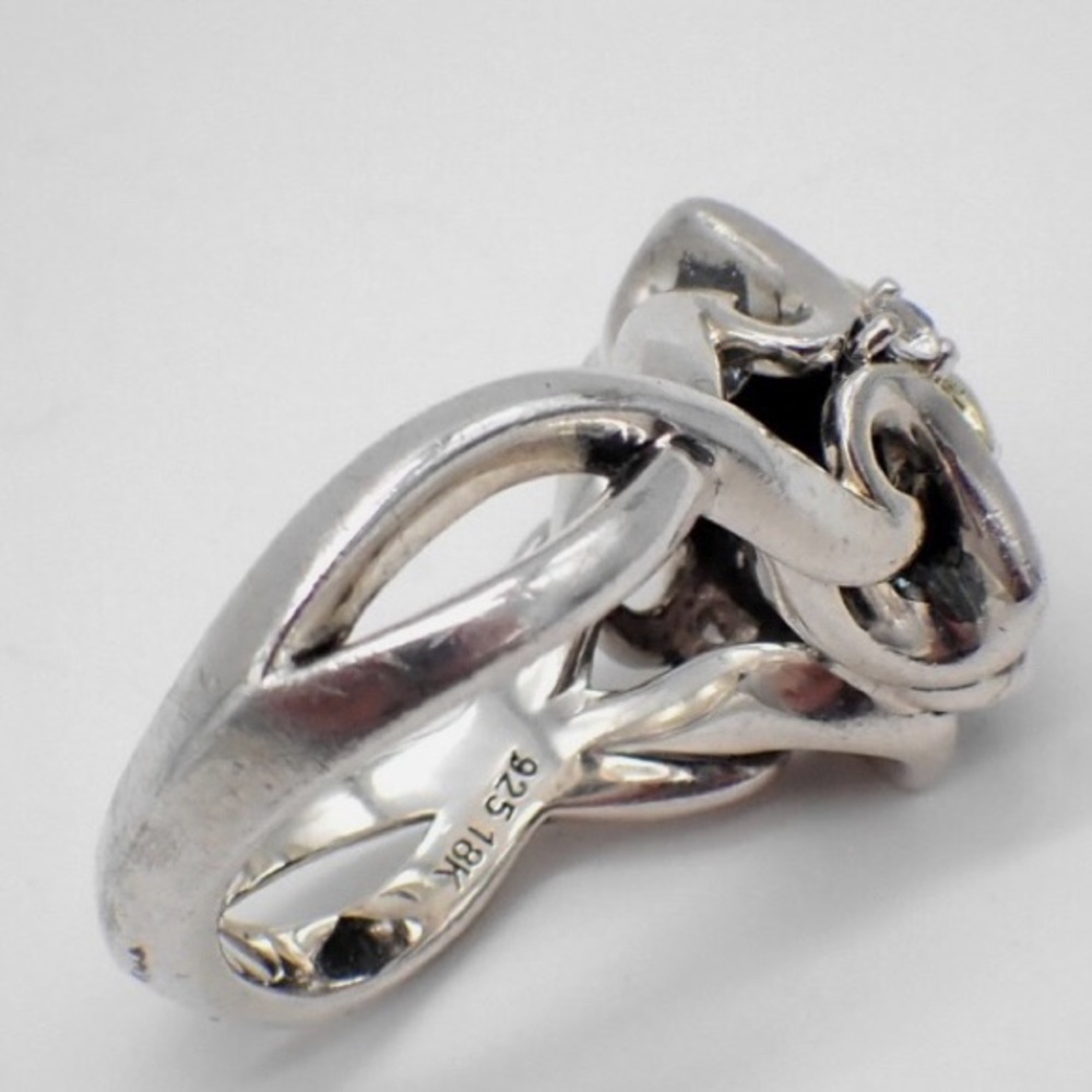 Ann King Sterling and 18K 8.0 Ct Black Onyx Ring - Picture 8 of 11